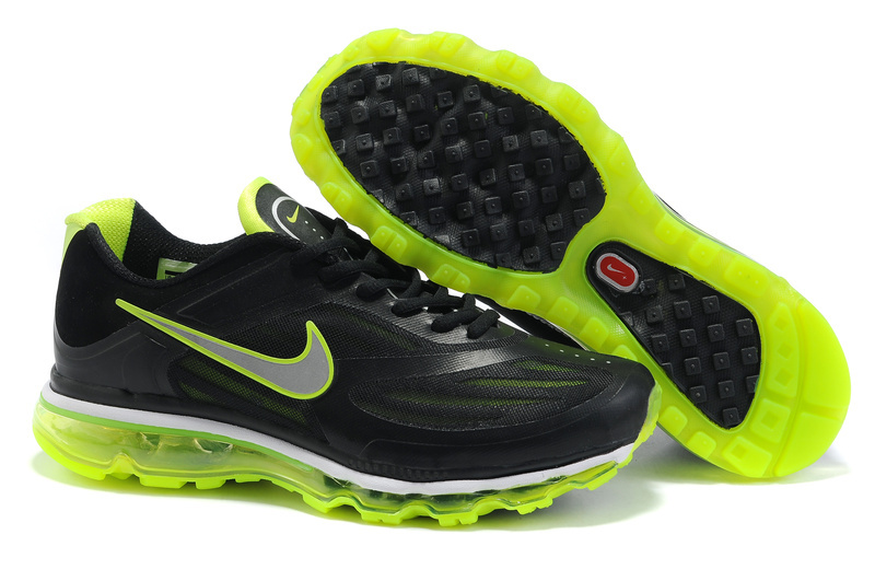 Mens Nike Air Max 2009 Black Green Shoes - Click Image to Close